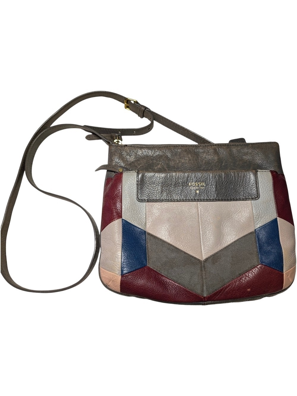 Fossil Patchwork Leather Crossbody Bag